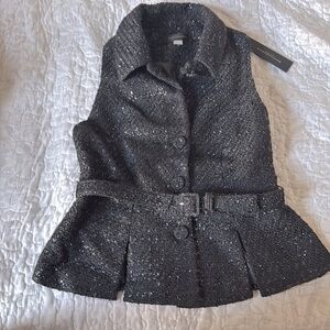 COPY - Donna Karen suit vest peplum with belt